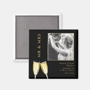 Elegante foto, trouw champagne magneet