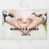 Elegante foto trouw mini mousserende wijnfles L Sparkling Wijnetiket (Enkel label)