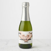 Elegante foto trouw mini mousserende wijnfles L Sparkling Wijnetiket (Voorkant)