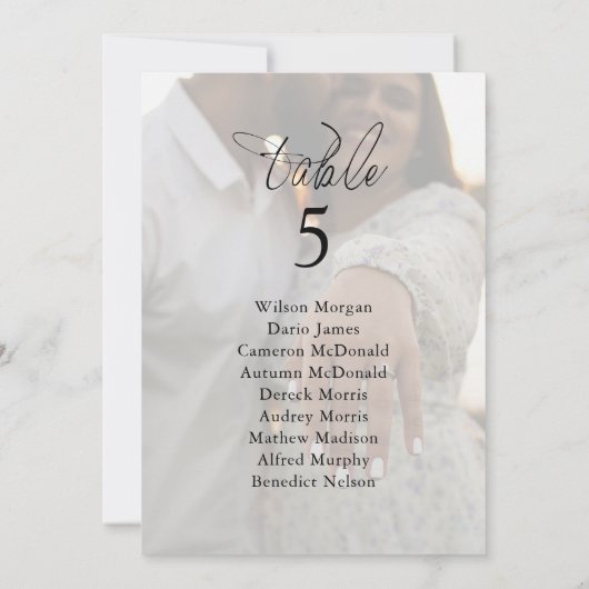 Elegante Foto Trouwstoel Grafiek Tafel Kaart (Achterkant)