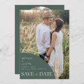 Elegante foto val bruiloft QR-code Save The Date (Voorkant / Achterkant)