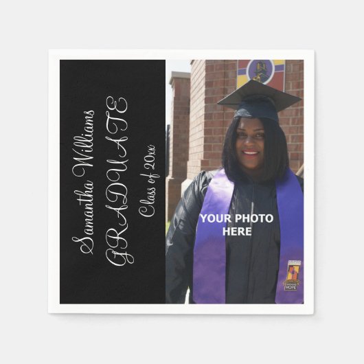 Elegante foto van de vrouw Afstuderen Servetten (Voorkant)