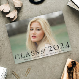 Elegante foto van eindexamenklas Afstuderen Kaart