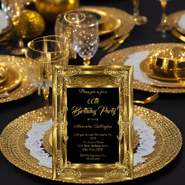 Elegante foto verjaardagsfeest Royal Gold Edelsten Kaart