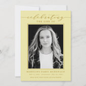 ELEGANTE FOTO VIERING VAN HET LEVEN MEMORIAL BEGRA KAART (Voorkant)