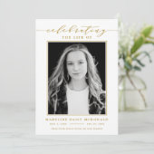 ELEGANTE FOTO VIERING VAN HET LEVEN MEMORIAL BEGRA KAART (Staand voorkant)