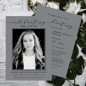 ELEGANTE FOTO VIERING VAN HET LEVEN MEMORIAL BEGRA KAART