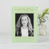 ELEGANTE FOTO VIERING VAN HET LEVEN MEMORIAL BEGRA KAART (Staand voorkant)