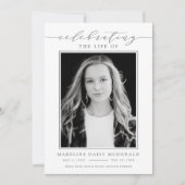 ELEGANTE FOTO VIERING VAN HET LEVEN MEMORIAL BEGRA KAART (Voorkant)