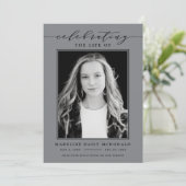 ELEGANTE FOTO VIERING VAN HET LEVEN MEMORIAL BEGRA KAART (Staand voorkant)