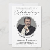 Elegante foto viering van het leven Memorial Invit Kaart (Voorkant)