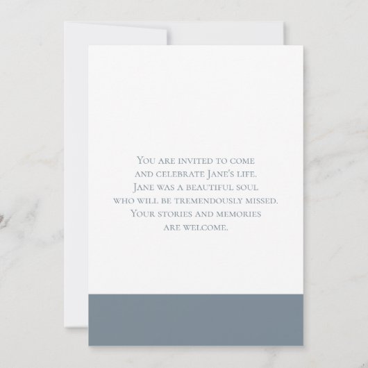 Elegante foto Viering van het Leven Uitnodiging (Achterkant)