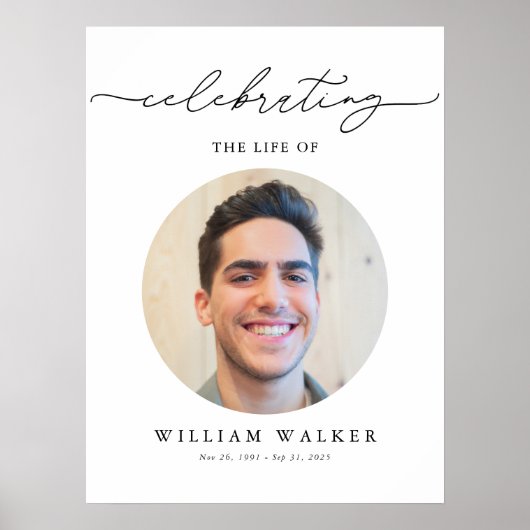 Elegante foto viering van het leven welkom poster (Voorkant)