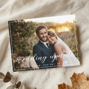 Elegante foto voor aankondiging trouwupdate briefkaart