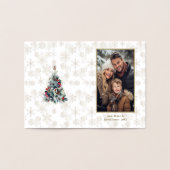 Elegante foto Vrolijk Kerstfeest Gelukkig Nieuwjaa Folie Kaarten (Binnen)