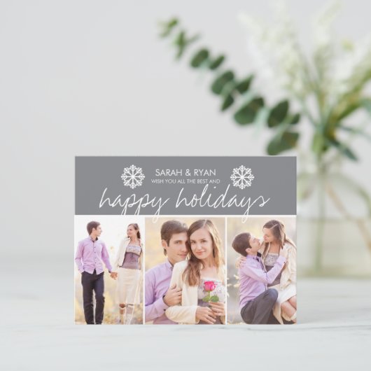 Elegante foto vrolijke feestdagen grijze streep an (Staand voorkant)