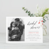 Elegante foto Waterverf Flowers Vrijgezellenfeest Kaart (Staand voorkant)