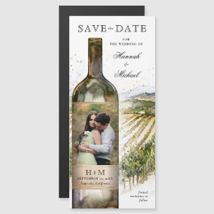 Elegante Foto Wijngaard Wedding Save the Date Magnetische Uitnodiging