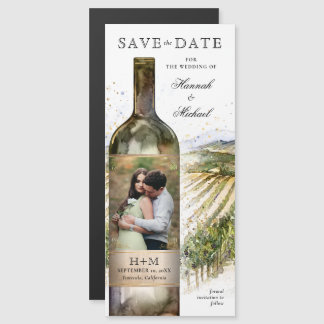 Elegante Foto Wijngaard Wedding Save the Date Magnetische Uitnodiging