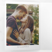 Elegante foto Wildflower Boho bruiloft Drieluik Uitnodiging (Binnenzijde eerst)