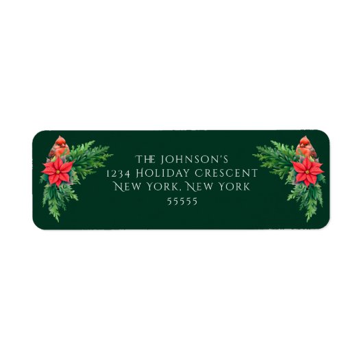 Elegante foto Winter groen Etiket (Voorkant)