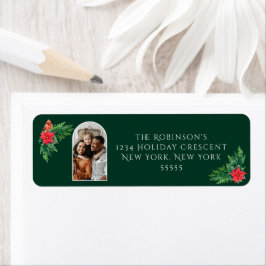 Elegante foto Winter groen Etiket