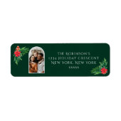 Elegante foto Winter groen Etiket (Voorkant)