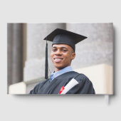 Elegante Foto Wit Goud Afstudeerfeest Gastenboek (Achterkant)