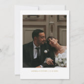 Elegante Foto Witte Champagne Boho Neutraal Huweli Kaart (Achterkant)