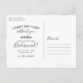 Elegante foto word jij mijn bruidsmeisje uitnodiging briefkaart (Achterkant)