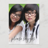 Elegante foto word jij mijn bruidsmeisje uitnodiging briefkaart (Voorkant)