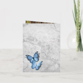 Elegante foto Zilver Babyblauwe Vlinder Vouwkaart Bedankkaart (Achterkant)