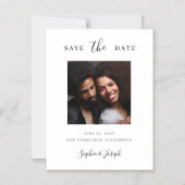 Elegante foto | Zwart en wit slaan de datum op Magnetische Uitnodiging (Voorkant)