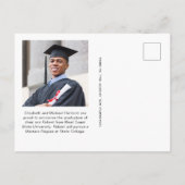 Elegante foto Zwart Goud College Afstuderen Aankondigingskaart (Achterkant)