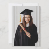Elegante foto Zwart Goud Script Graduation Party Kaart (Achterkant)