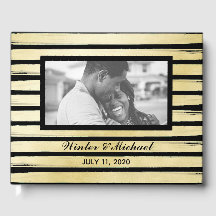 Elegante foto zwart gouden verf gestreepte bruilof