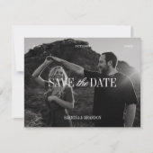 Elegante foto zwart-wit Save the Date kaart (Voorkant)