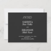 Elegante foto zwart-wit Save the Date kaart (Achterkant)
