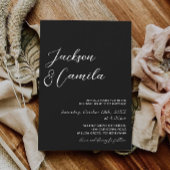 Elegante foto zwarte bruiloft kaart