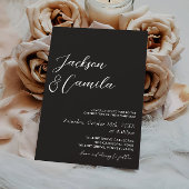 Elegante foto zwarte bruiloft kaart