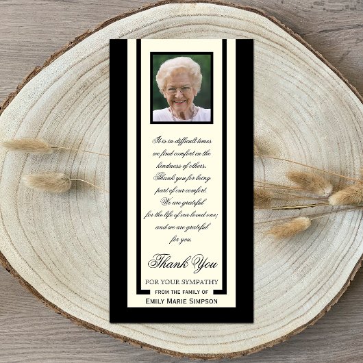 Elegante fotobetankingsympathie fotokaart bedankkaart