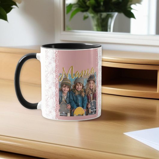 Elegante fotobijbel vers roze Moederdag Mok