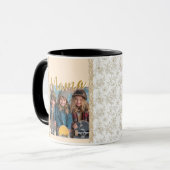 Elegante fotobijbelvers Beige Moederdag Mok (Voorkant links)