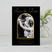 Elegante Fotoboog Save the Date Real Folie Uitnodiging (Staand Voorkant)