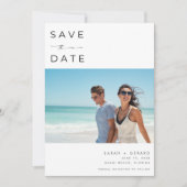Elegante fotobruiloft Bestemming Strand Save The Date (Voorkant)