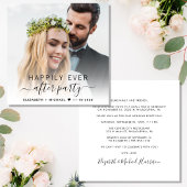Elegante fotobruiloftsreceptie kaart