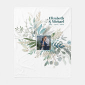 Elegante FOTOCADEAUS - Groene Bladeren aquarel Fleece Deken (Voorkant)