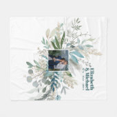 Elegante FOTOCADEAUS - Groene Bladeren aquarel Fleece Deken (Voorkant (Horizontaal))