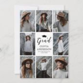 Elegante fotocollage afstudeerfeest kaart (Voorkant)