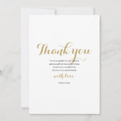 Elegante Fotocollage Bruiloft Gouden Script Bedankkaart (Achterkant)